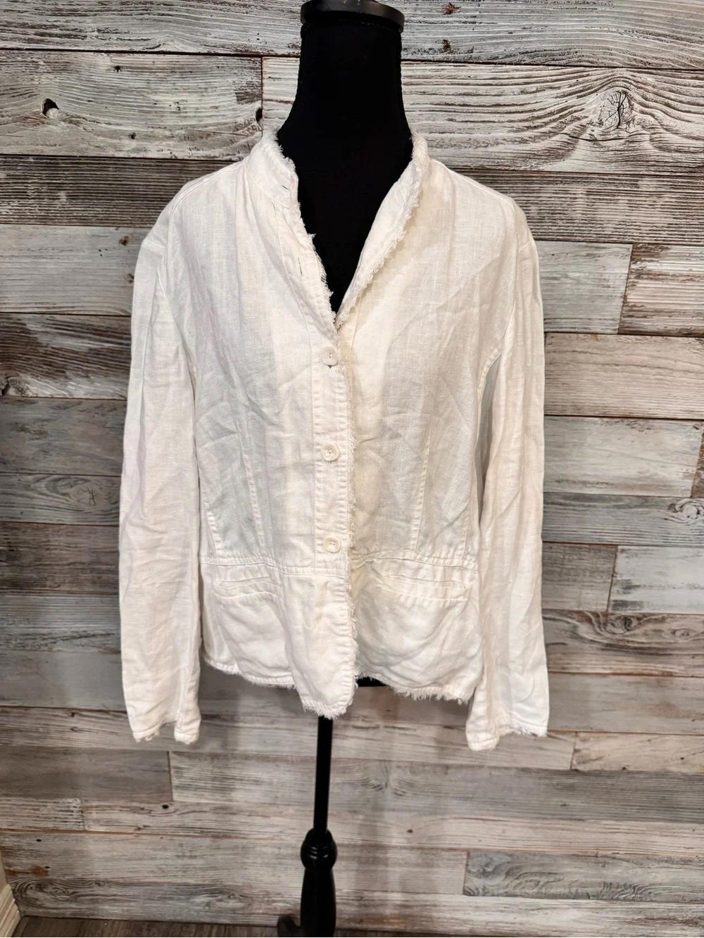 NWT Coldwater Creek Shabby Chic White Button-Down Shacket